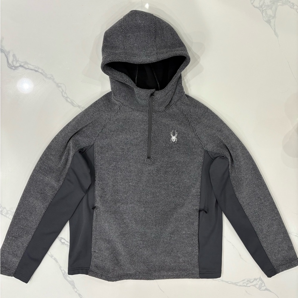 Spyder Gray Performance 1/4 Zip Jacket Hoodie